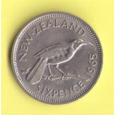 Новая Зеландия  6 пенсов 1965 г.